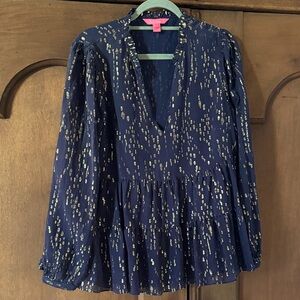 Lilly Pulitzer Navy and Gold size 14